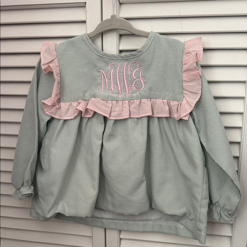 Kids Ruffled Blouse - Pink and Green